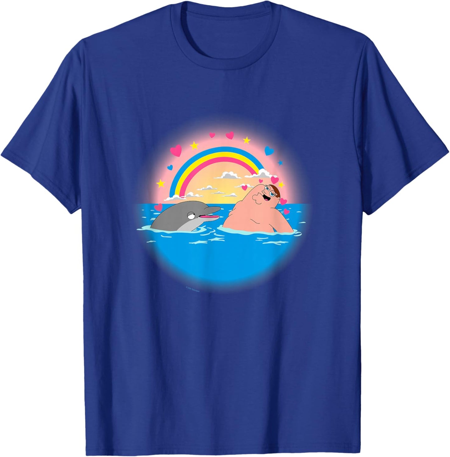 Family Guy Peter Dolphin & Rainbow T-Shirt - T-Shirt | Royal