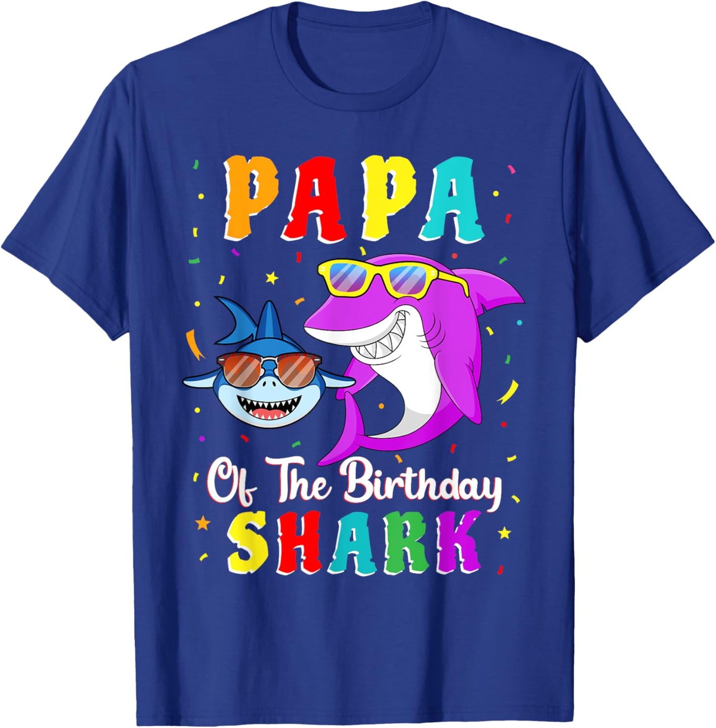 Papa Of The Shark Birthday Family Matching Birthday Son T-Shirt - T-Shirt | Royal