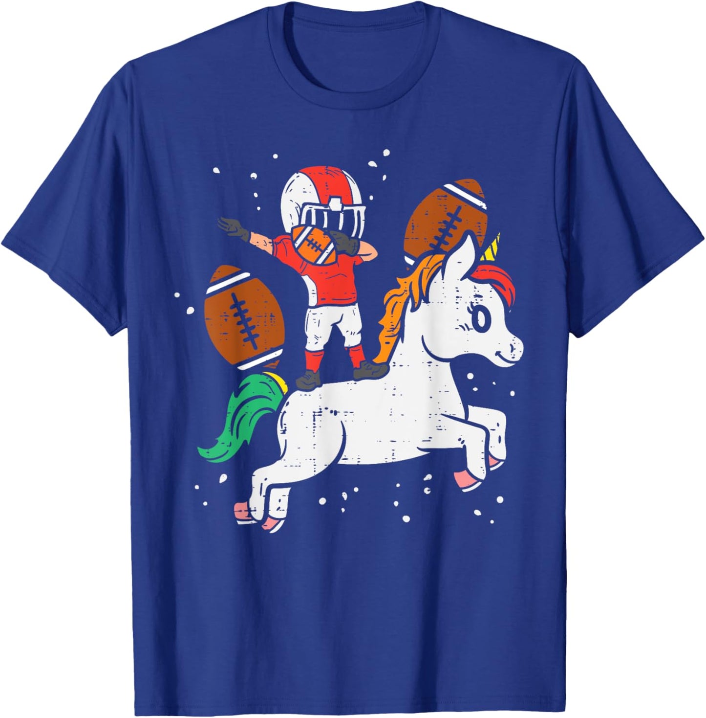 American Football Player Dab Unicorn Cute Sports Girls Kids T-Shirt - T-Shirt | Royal