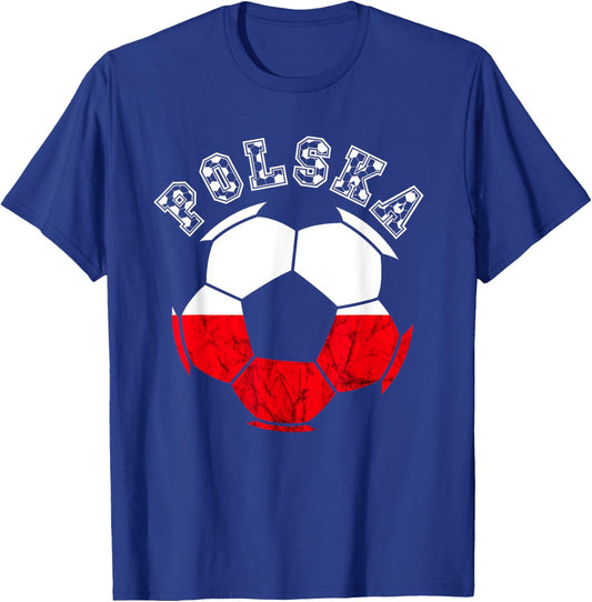 Polska Soccer Poland Flag Polish Roots Polish Soccer Team T-Shirt - T-Shirt | Royal