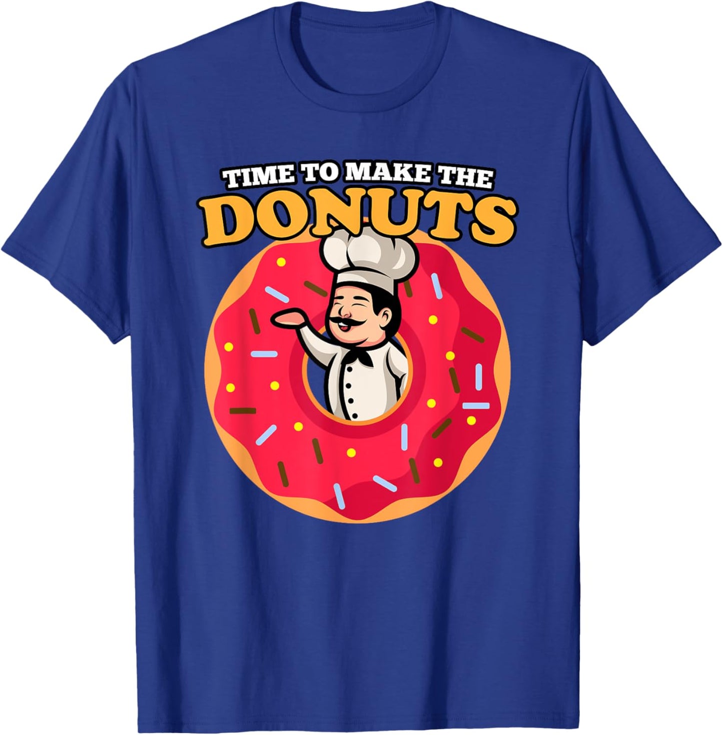 Time To Make Donuts Funny Vintage Retro 80s Dessert Lover T-Shirt - T-Shirt | Royal