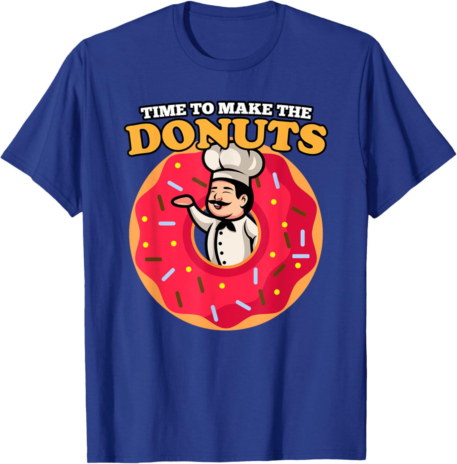 Time To Make Donuts Funny Vintage Retro 80s Dessert Lover T-Shirt - T-Shirt | Royal