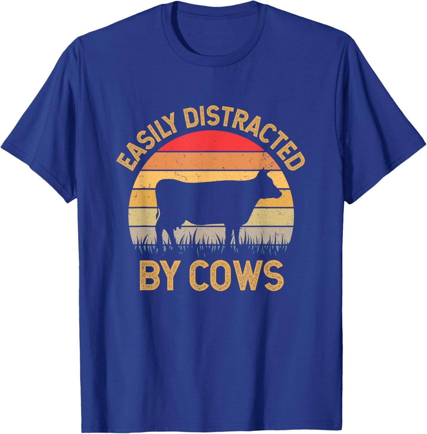 Easily Distracted By Cows T-Shirt - T-Shirt | Royal