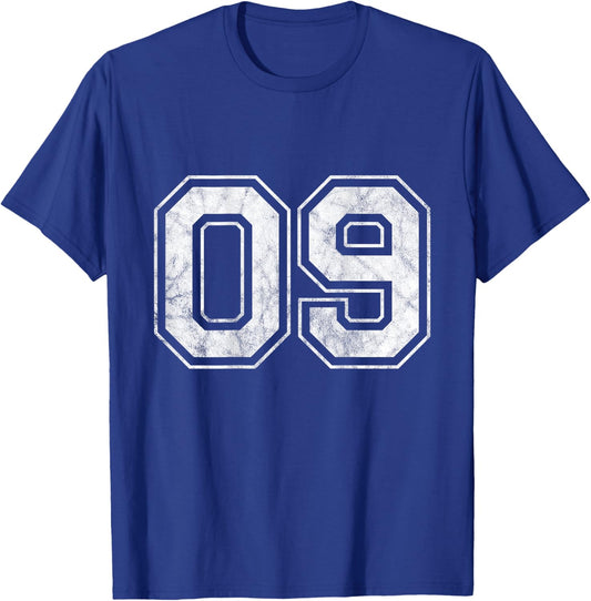 Number 09 on the back T-Shirt - T-Shirt | Royal