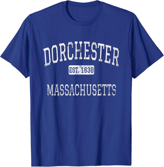 Dorchester Massachusetts Boston MA Vintage T-Shirt - T-Shirt | Royal