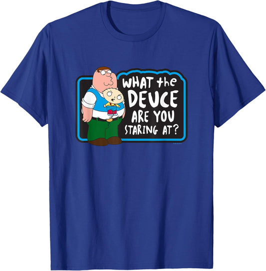 Family Guy What the Deuce Peter and Stewie Funny Cartoon T-Shirt - T-Shirt | Royal