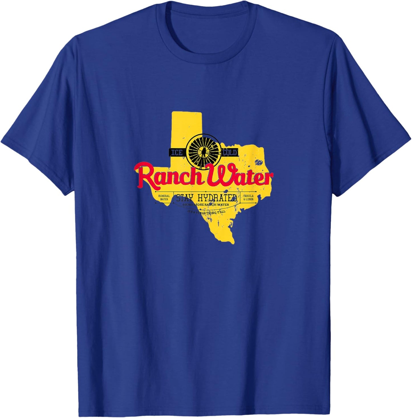 Drink Water Ranch Proud Vintage Texas Pride T-Shirt - T-Shirt | Royal