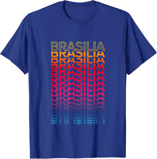 Retro Colorful City - Nostalgic Brasilia T-Shirt - T-Shirt | Royal