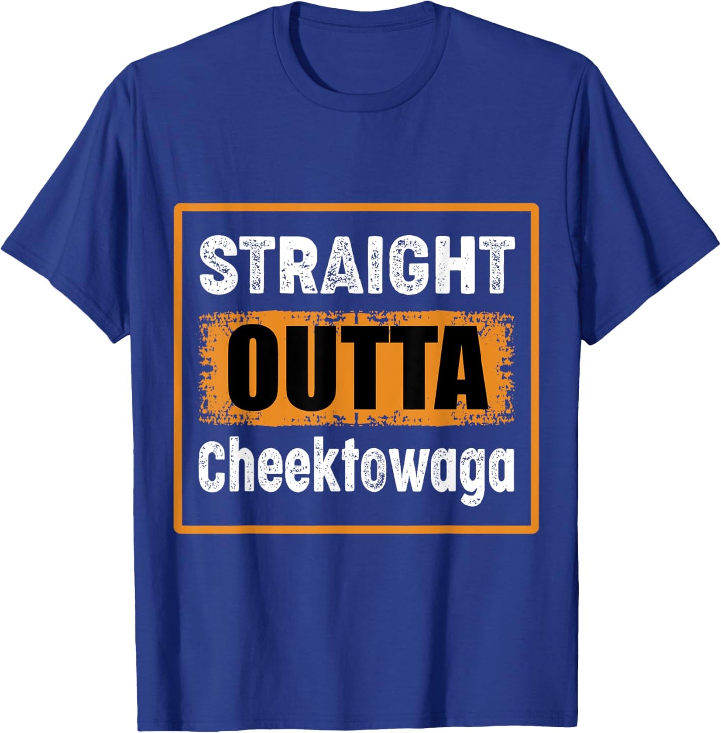 Straight Outta Cheektowaga New York USA Distressed Vintage T-Shirt - T-Shirt | Royal