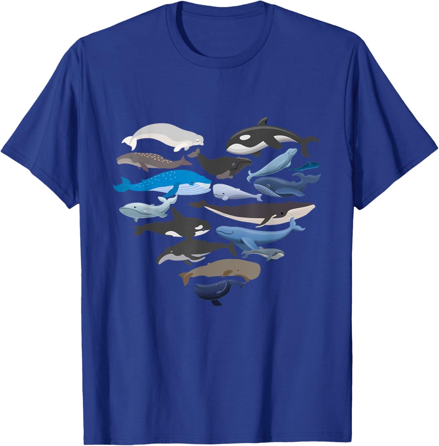 Whales Heart Shaped - Marine Biologist Whale Lover Wildlife T-Shirt - T-Shirt | Royal