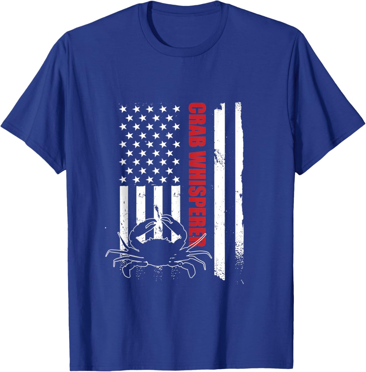 Crab Whisperer American Flag Crab Lover Crab Fishing T-Shirt - T-Shirt | Royal