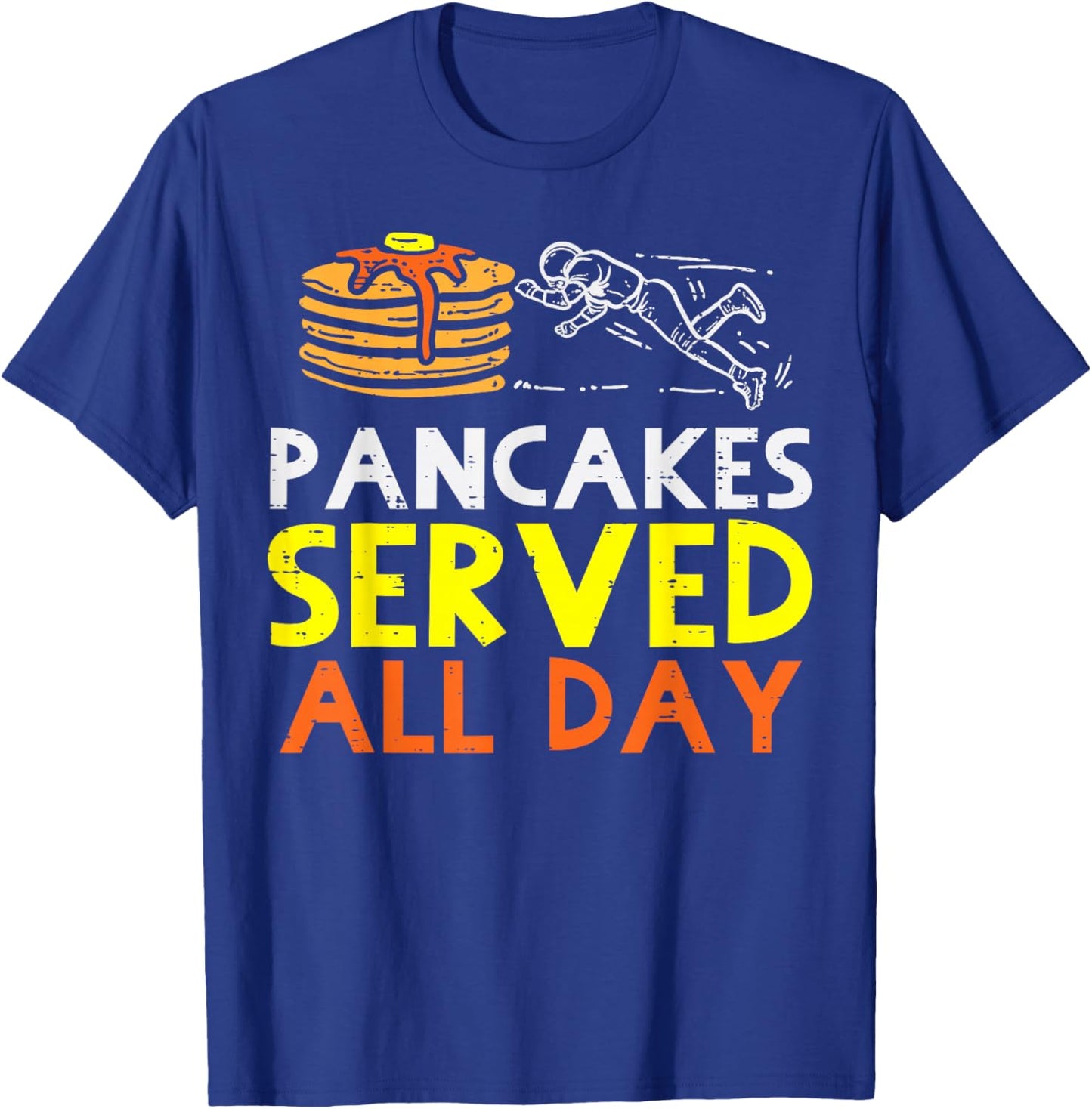 Pancakes Served American Football Funny Offensive Lineman T-Shirt - T-Shirt | Royal