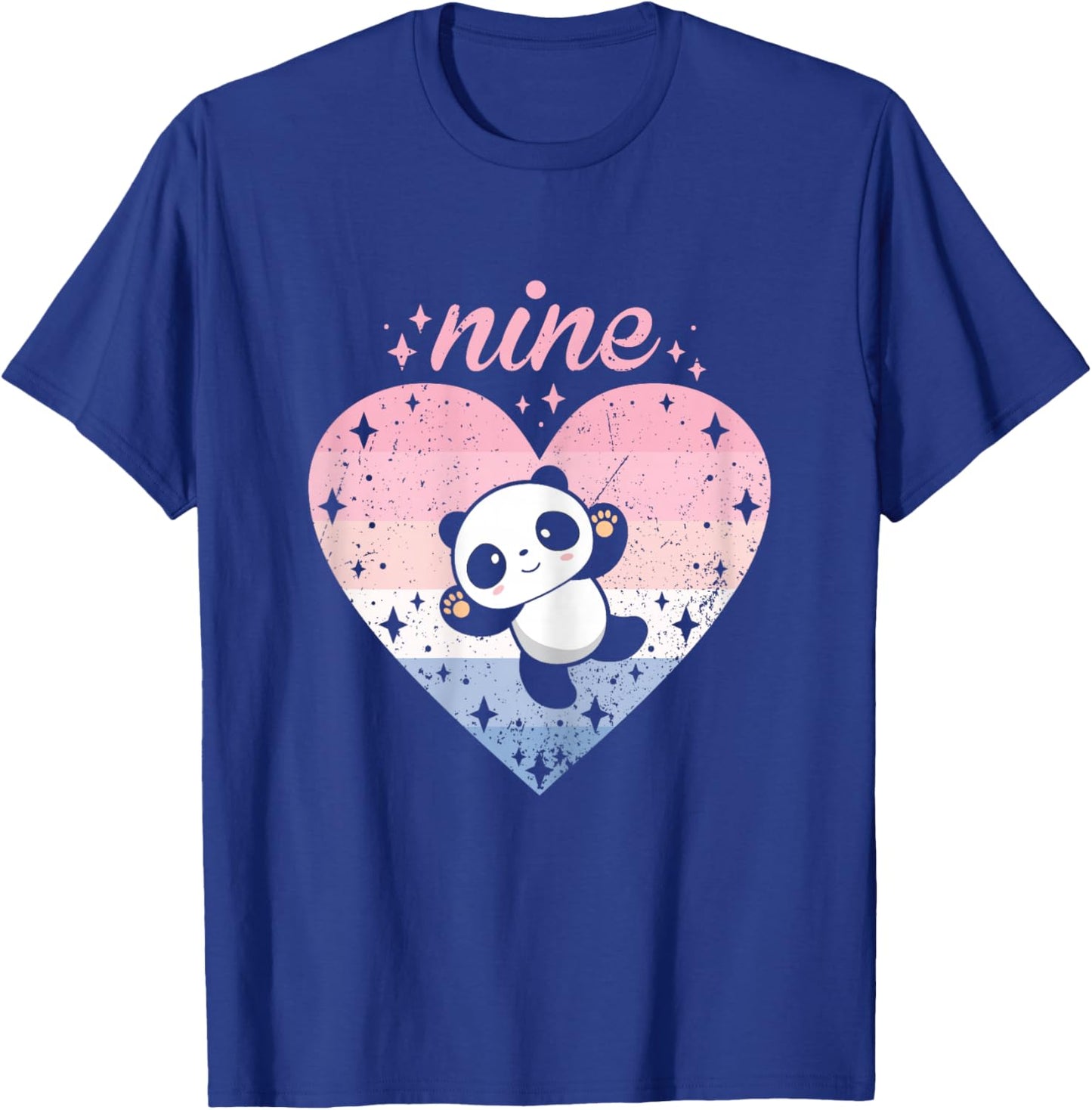 9 Year Old Cute Panda Birthday Girl 9th B-day T-Shirt - T-Shirt | Royal