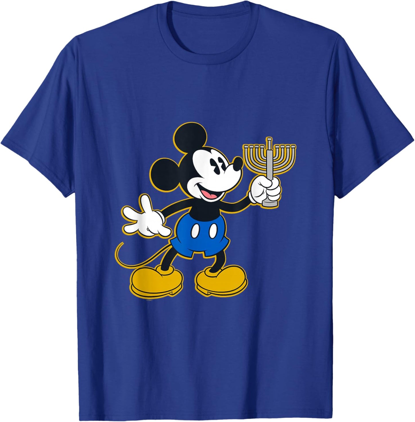 Disney Mickey Mouse Hanukkah Menorah Happy Holidays T-Shirt - T-Shirt | Royal