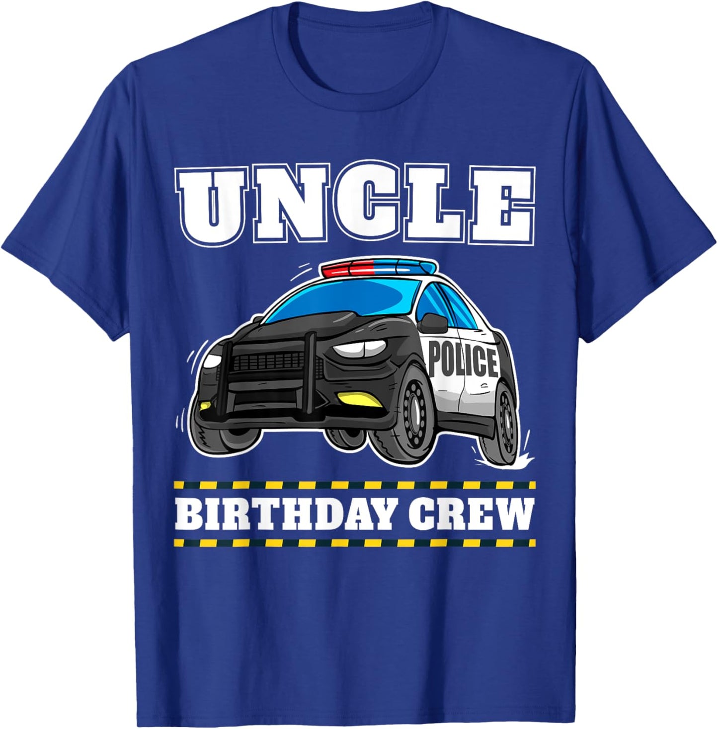 Uncle Birthday Crew Police Car Policeman Officer T-Shirt - T-Shirt | Royal