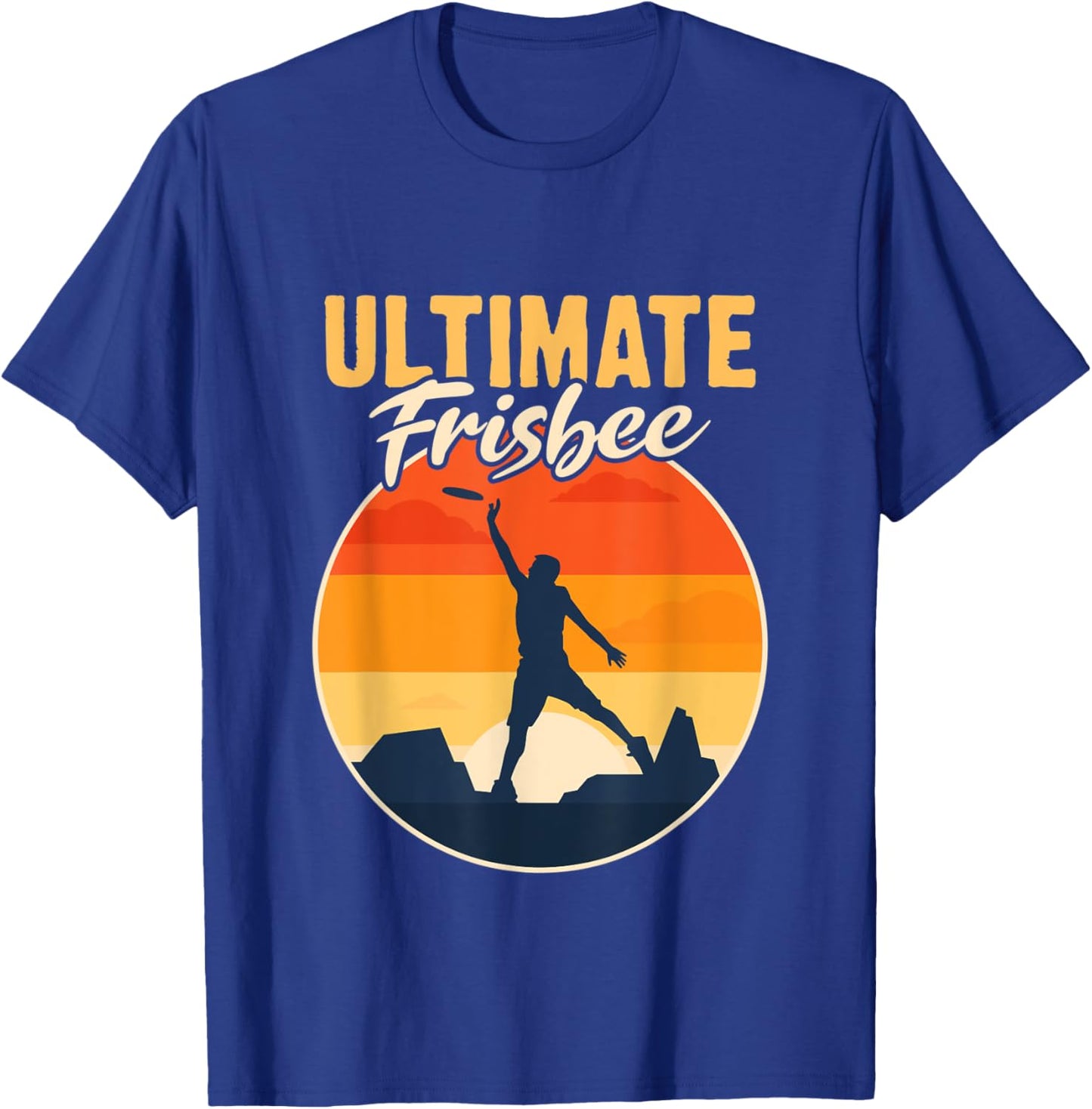 Retro Ultimate Frisbee Player Men Women Vintage Flying Disc T-Shirt - T-Shirt | Royal