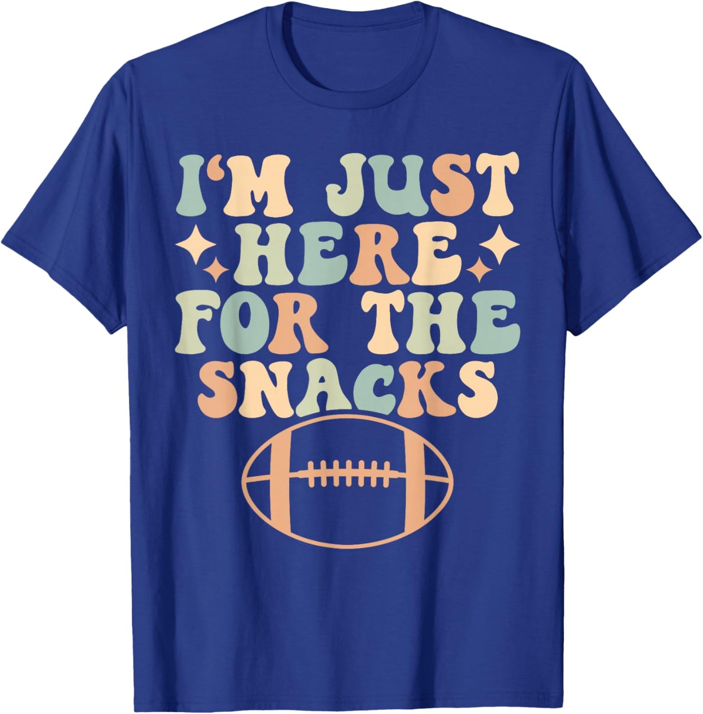 Retro I'm Just Here For The Snacks Fantasy Football T-Shirt - T-Shirt | Royal