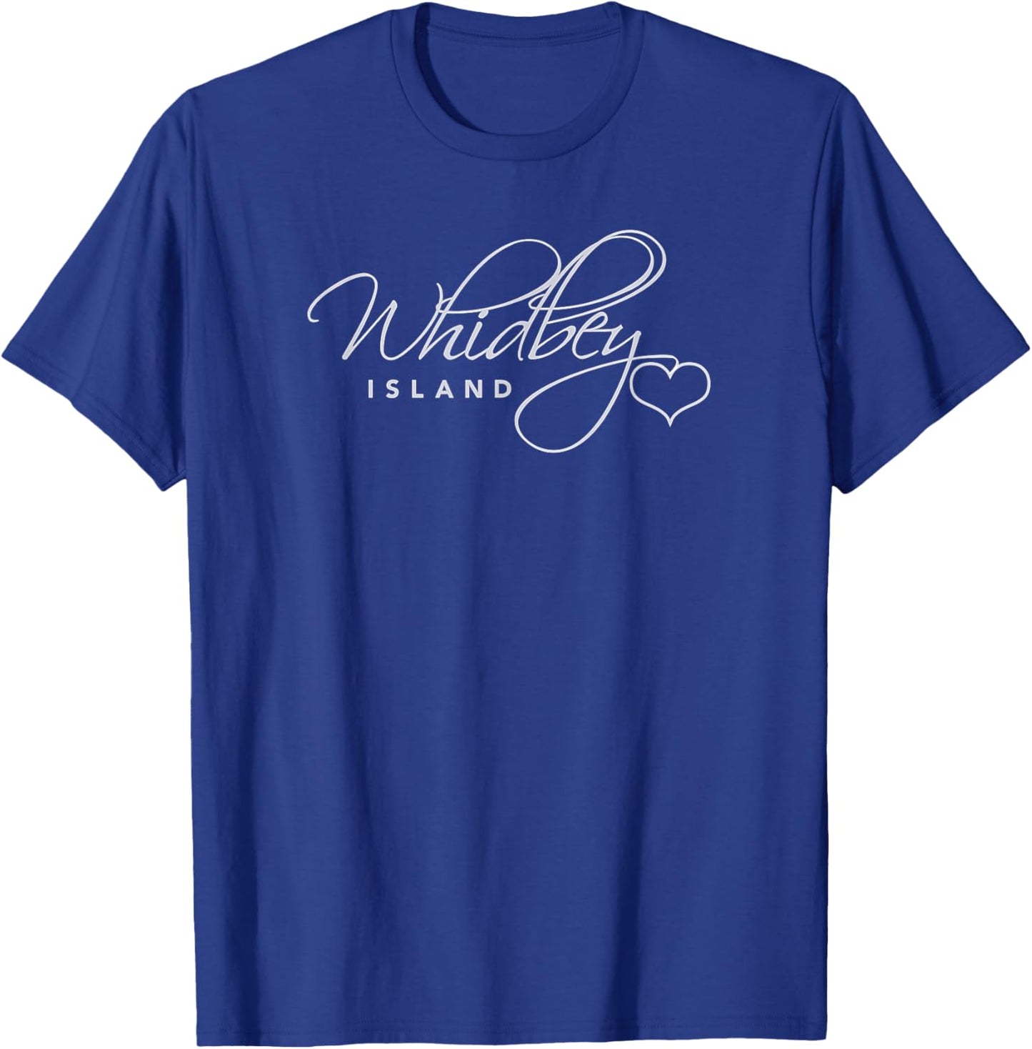 Whidbey Island Washington Heart Coupeville Langley Clinton T-Shirt - T-Shirt | Royal