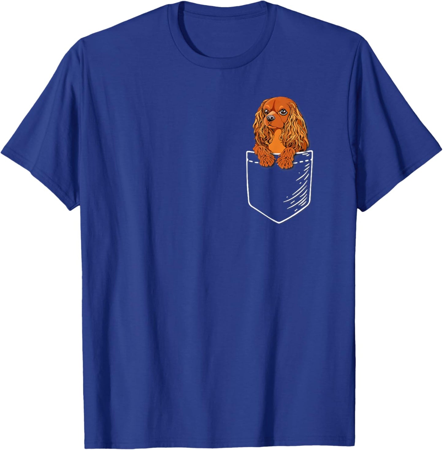 Funny Pocket Ruby Cavalier King Charles Spaniel Dog Lover T-Shirt - T-Shirt | Royal