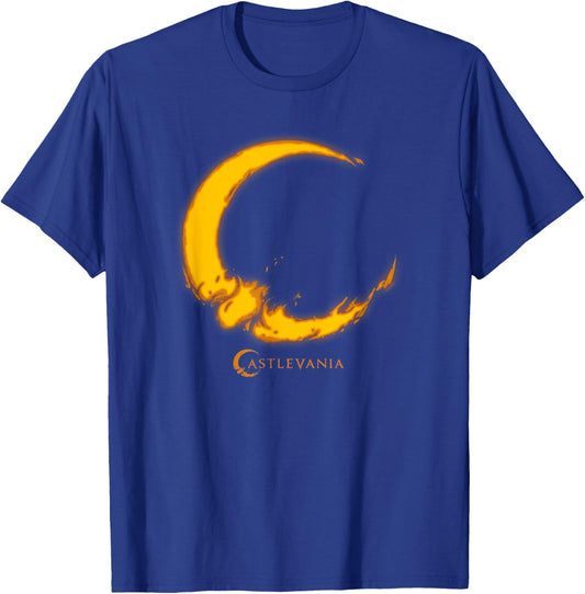 Castlevania Crescent Moon Fire Logo T-Shirt - T-Shirt | Royal