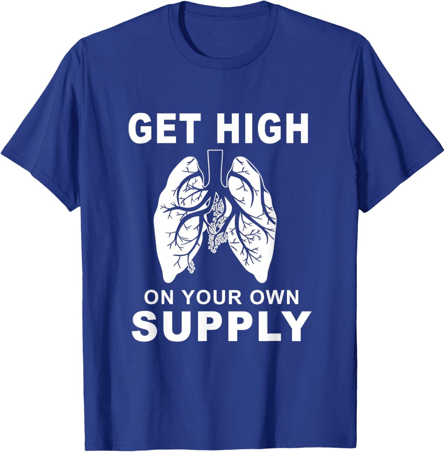Get High On Your Own Supply Mindful Breathing Themed T-Shirt - T-Shirt | Royal