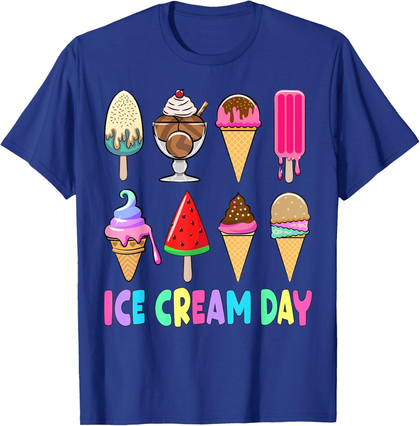 Ice Cream Day Shirt Toddler Ice Cream Party Women Men Kids T-Shirt - T-Shirt | Royal