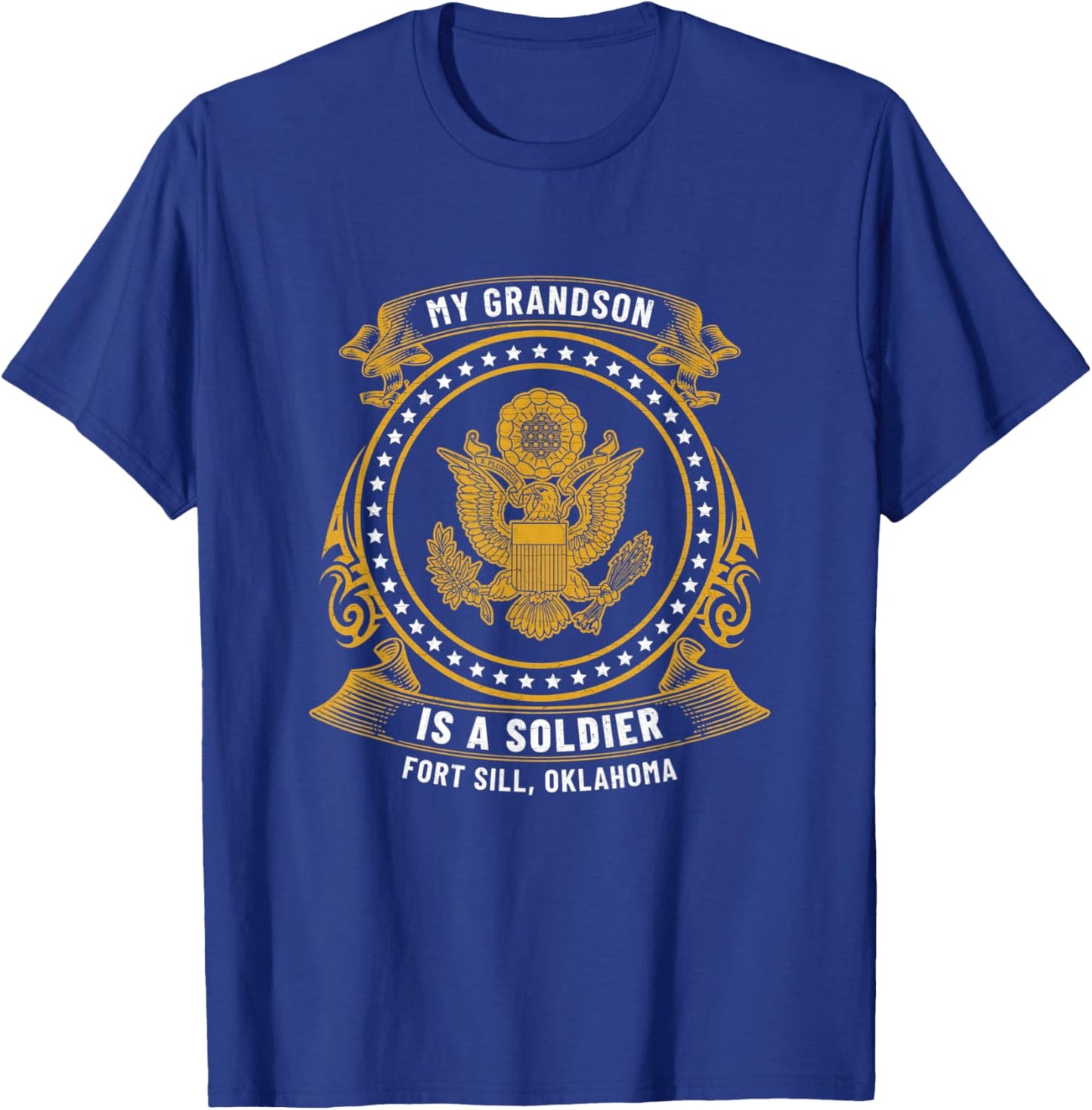 My Grandson Is A Soldier At Fort Sill Ok US Army Base Gift T-Shirt - T-Shirt | Royal