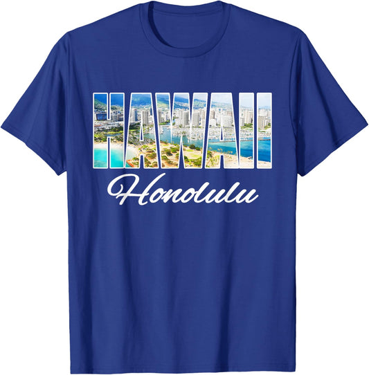 Hawaii Honolulu Beach Hawaiian Island T-Shirt - T-Shirt | Royal