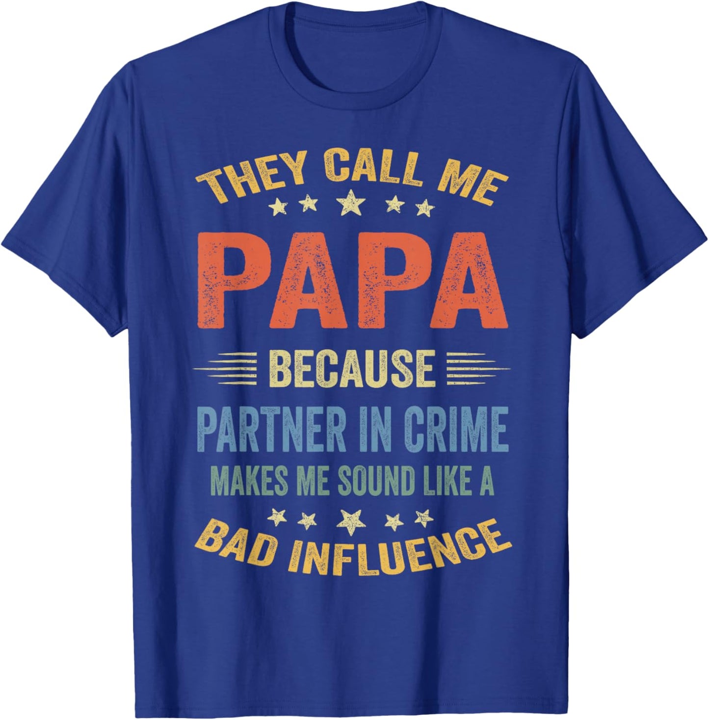 Funny Grandpa Shirts, Papa Partner In Crime Dad T-Shirt - T-Shirt | Royal
