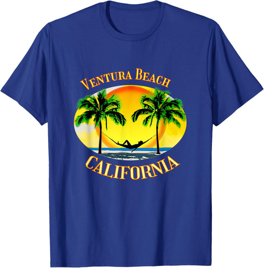 Ventura Beach California Palm Trees Beach Vacation Men Women Kids T-Shirt - T-Shirt | Royal