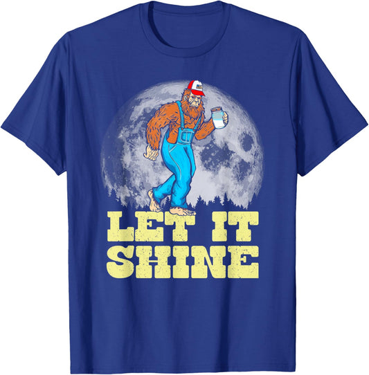 Let It Shine Funny Moonshine Appalachian Bigfoot Overalls T-Shirt - T-Shirt | Royal