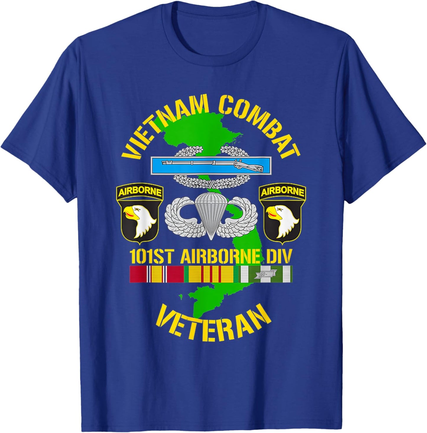 101st Airborne Division - Vietnam Combat Veteran T-Shirt - T-Shirt | Royal