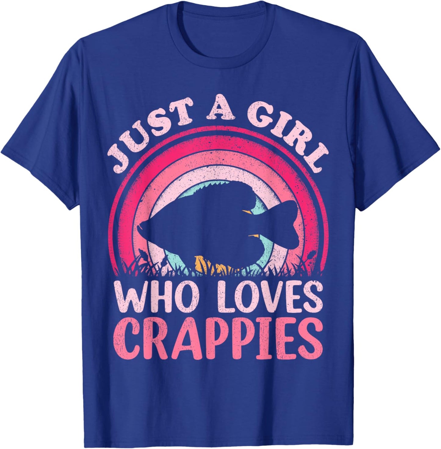 Crappie Fish Vintage Retro Just A Girl Who Loves Crappies T-Shirt - T-Shirt | Royal