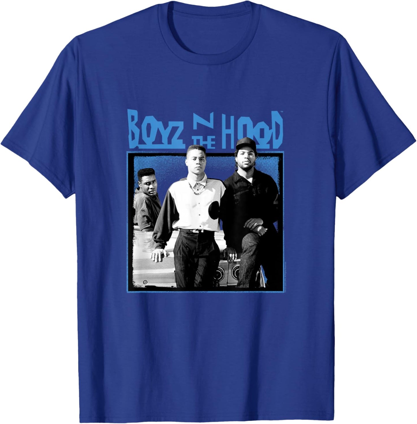 Boyz n The Hood Group with Blue Logo Small T-Shirt - T-Shirt | Royal