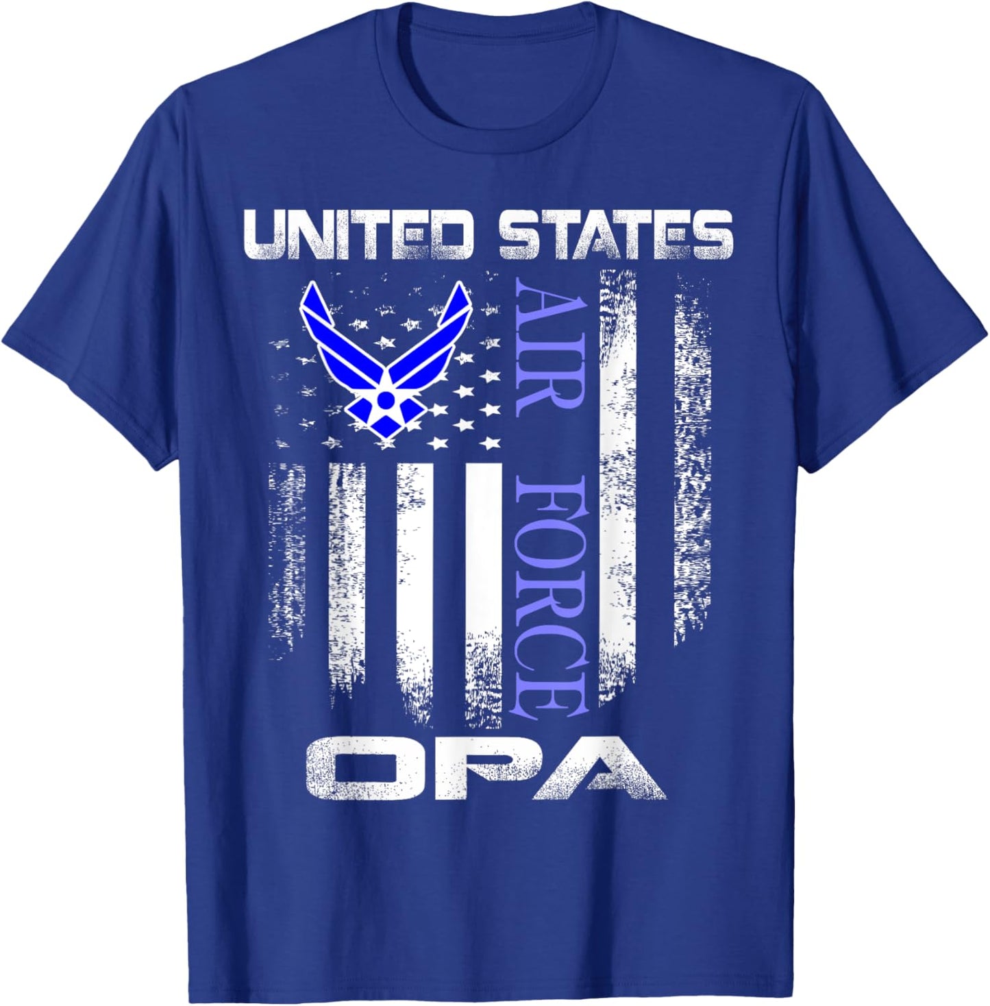 Vintage United States Air Force Opa With American Flag T-Shirt - T-Shirt | Royal