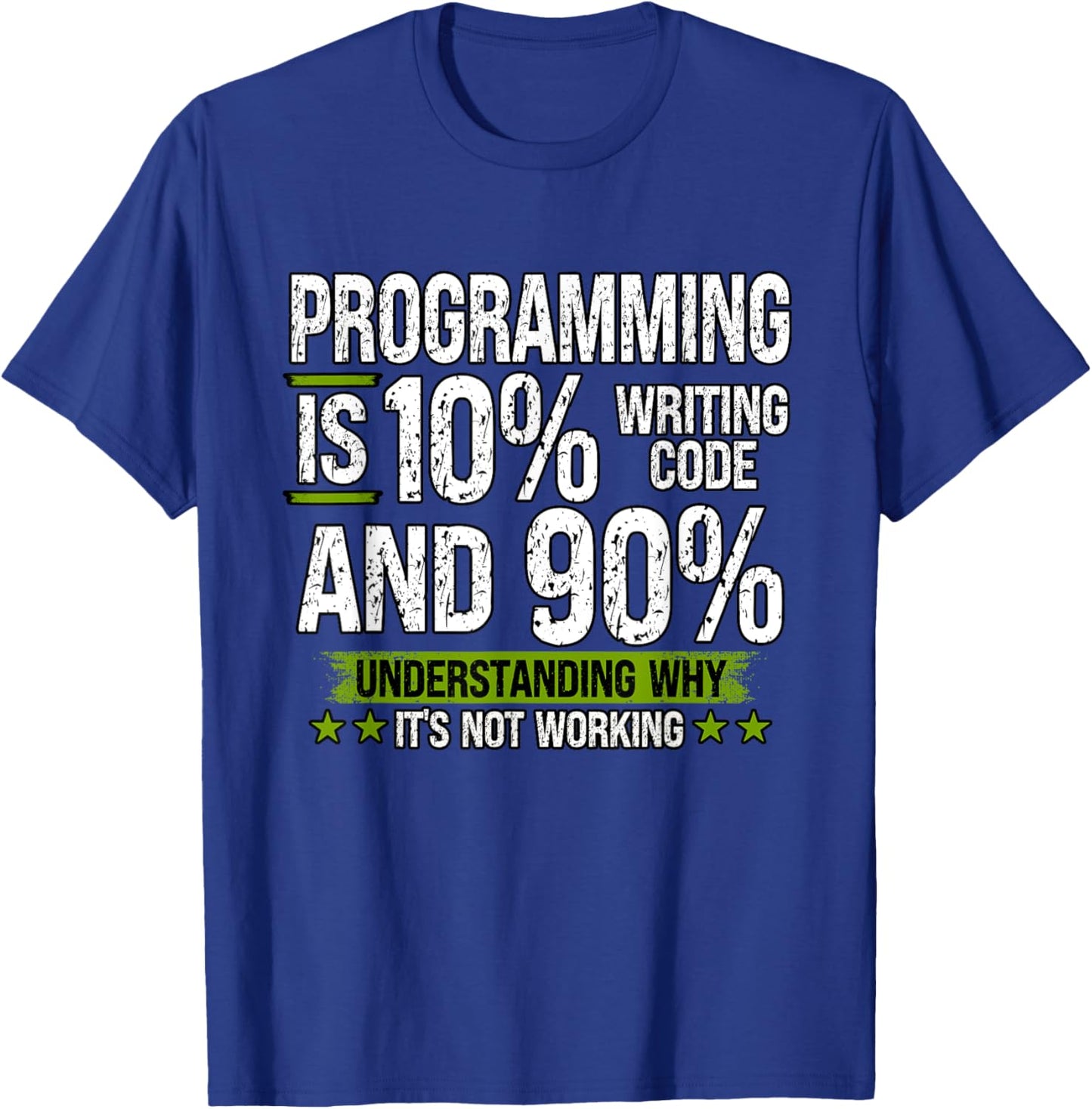 Programming is 10% Writing Code and 90% Understanding T-Shirt - T-Shirt | Royal