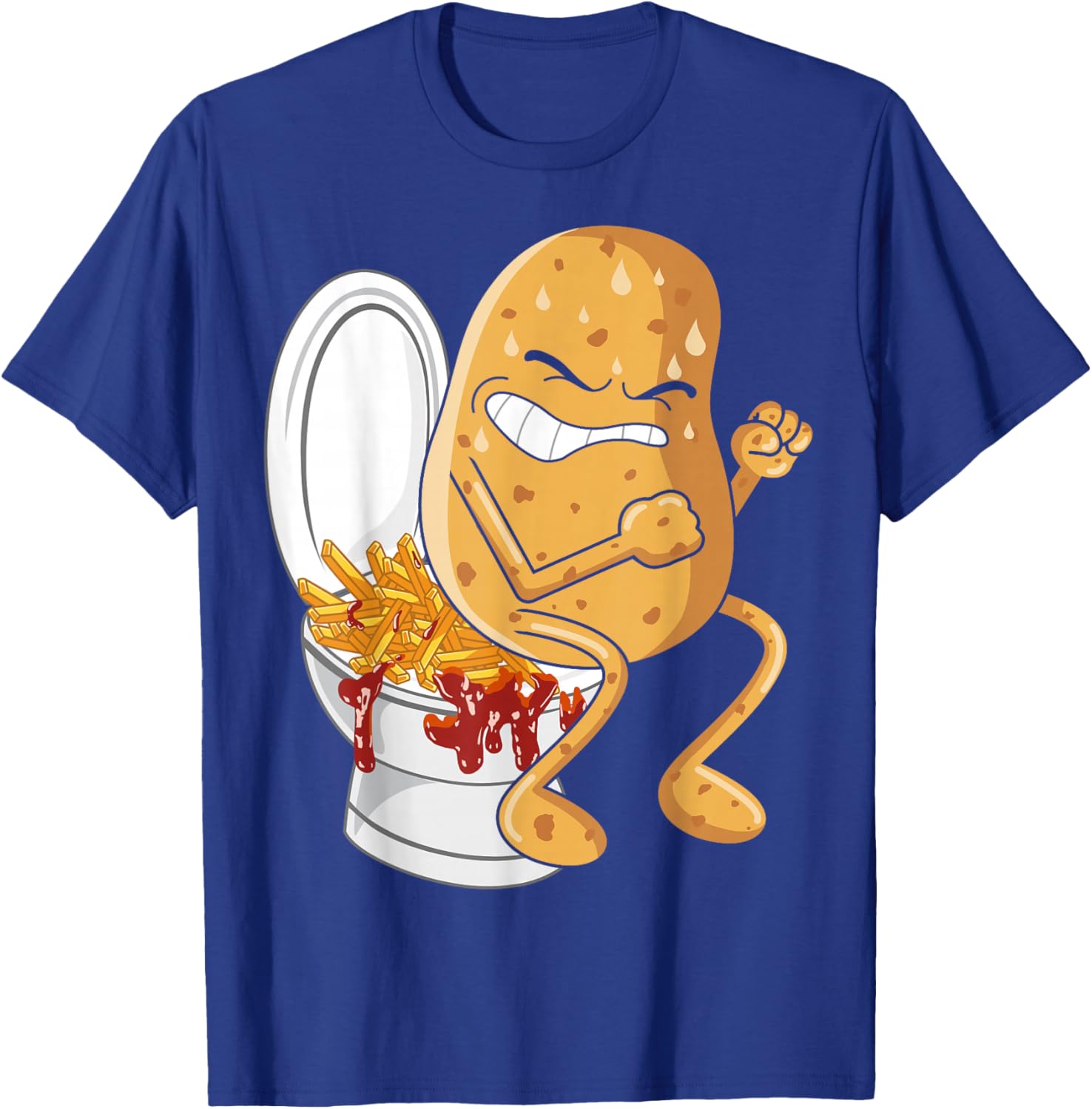 Potato Pooping French Fries Fried Potatoes Food Lover T-Shirt - T-Shirt | Royal