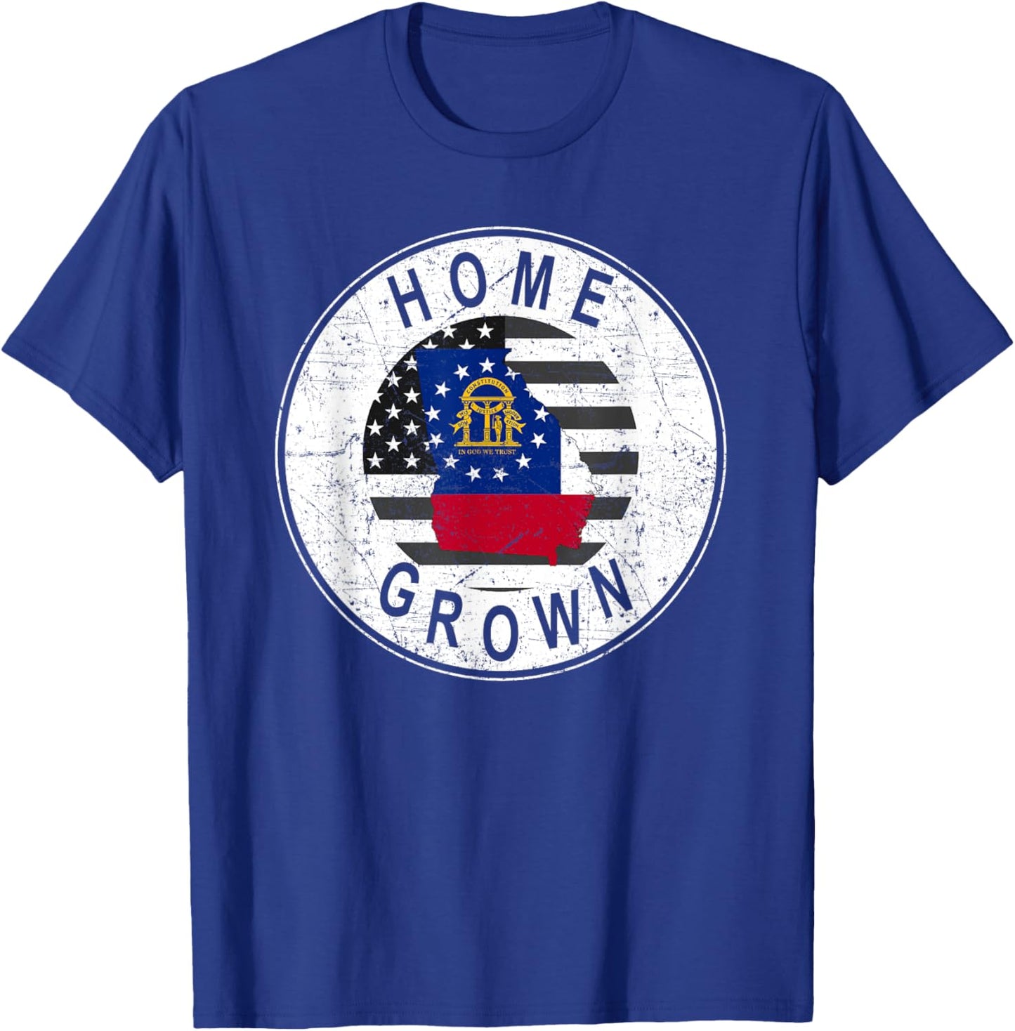 Proud America State Flag US Home Grown Georgia T-Shirt - T-Shirt | Royal