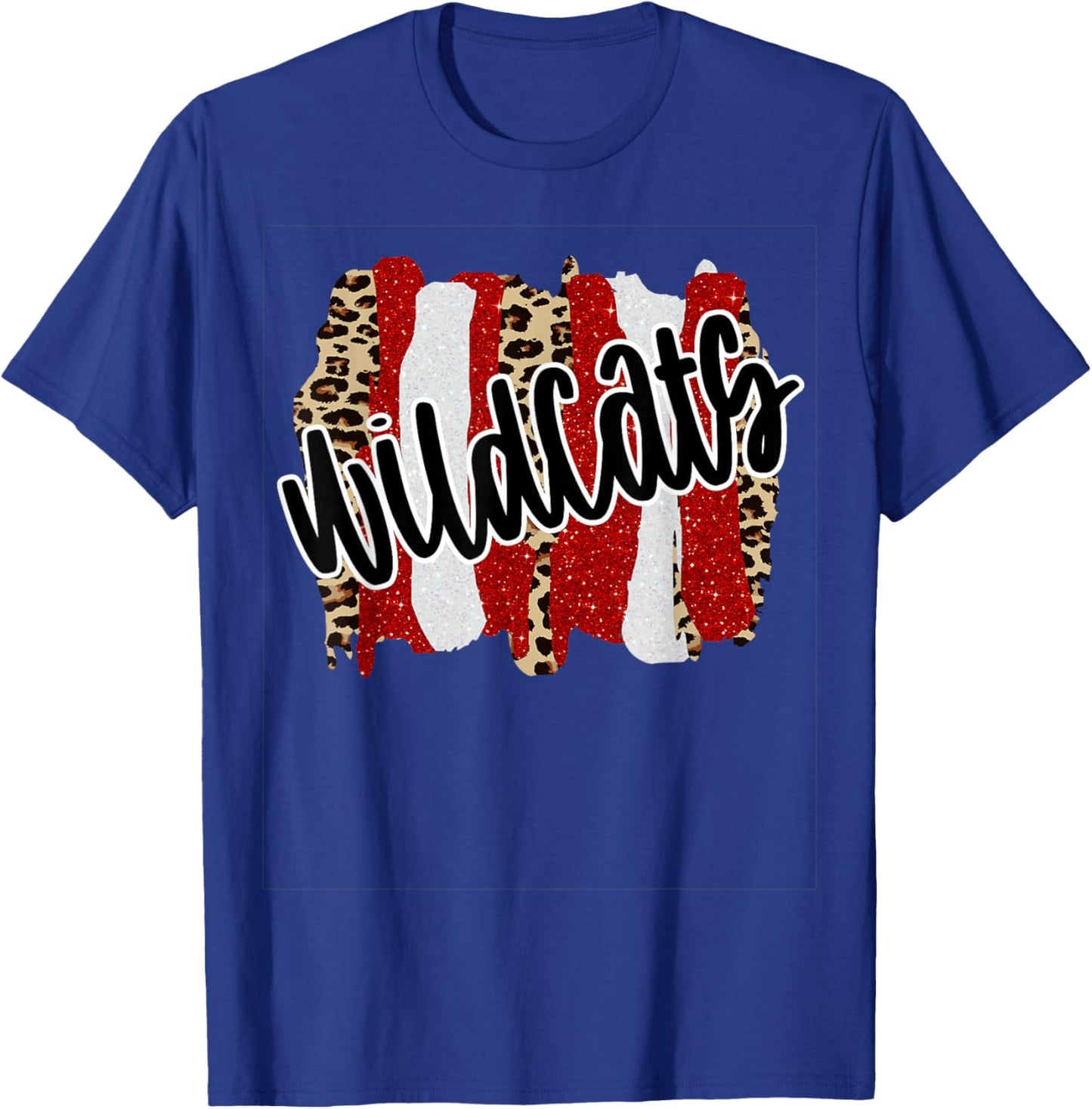 Wildcats Splash Red White Black School Spirit T-Shirt - T-Shirt | Royal