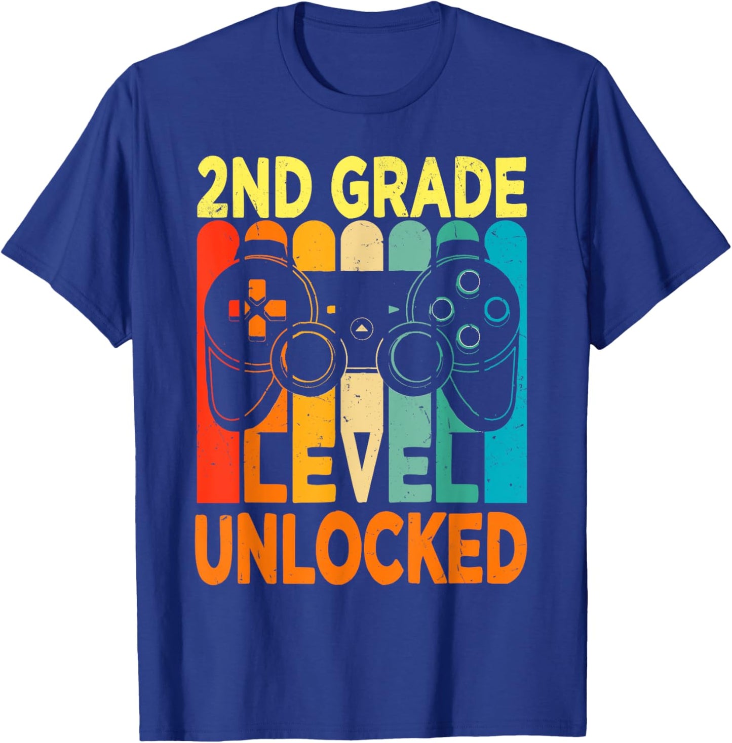 Hello 2nd Grade Level Unlocked Video Game Back to School Boy T-Shirt - T-Shirt | Royal