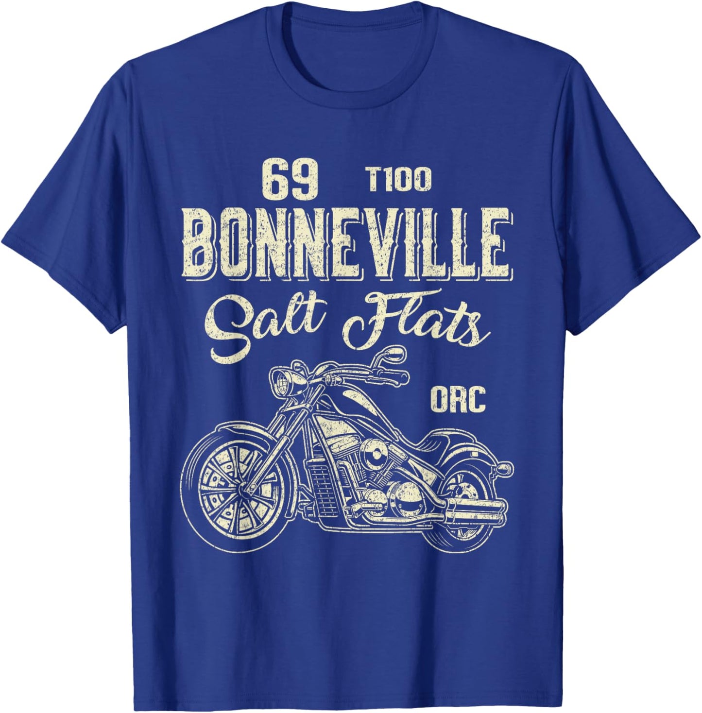 Bonneville Salt Flats Vintage Retro Motorcycle Rider Funny T-Shirt - T-Shirt | Royal