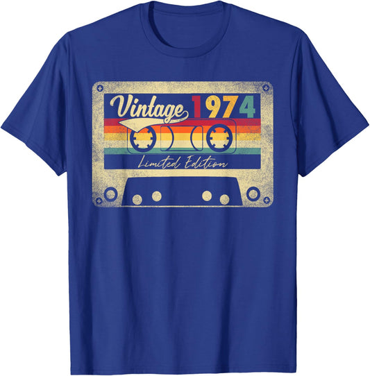 Limited Edition Vintage Best Of 1974 48th Birthday Gift T-Shirt - T-Shirt | Royal