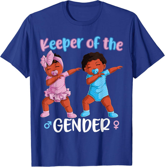 Keeper Of The Gender Reveal Black Baby Announcement Women T-Shirt - T-Shirt | Royal