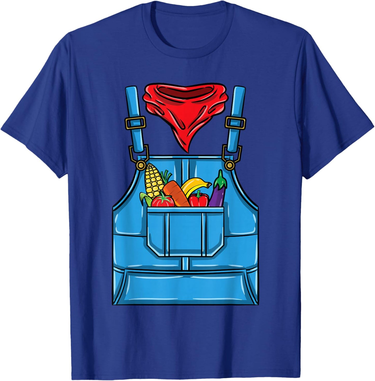 Farmer Costume Black Halloween , -Adults, Short Sleeve, Small T-Shirt - T-Shirt | Royal