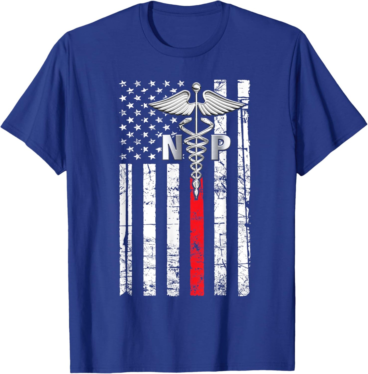 Nurse 365 NP Nurse Practitioner US Flag T-Shirt - T-Shirt | Royal
