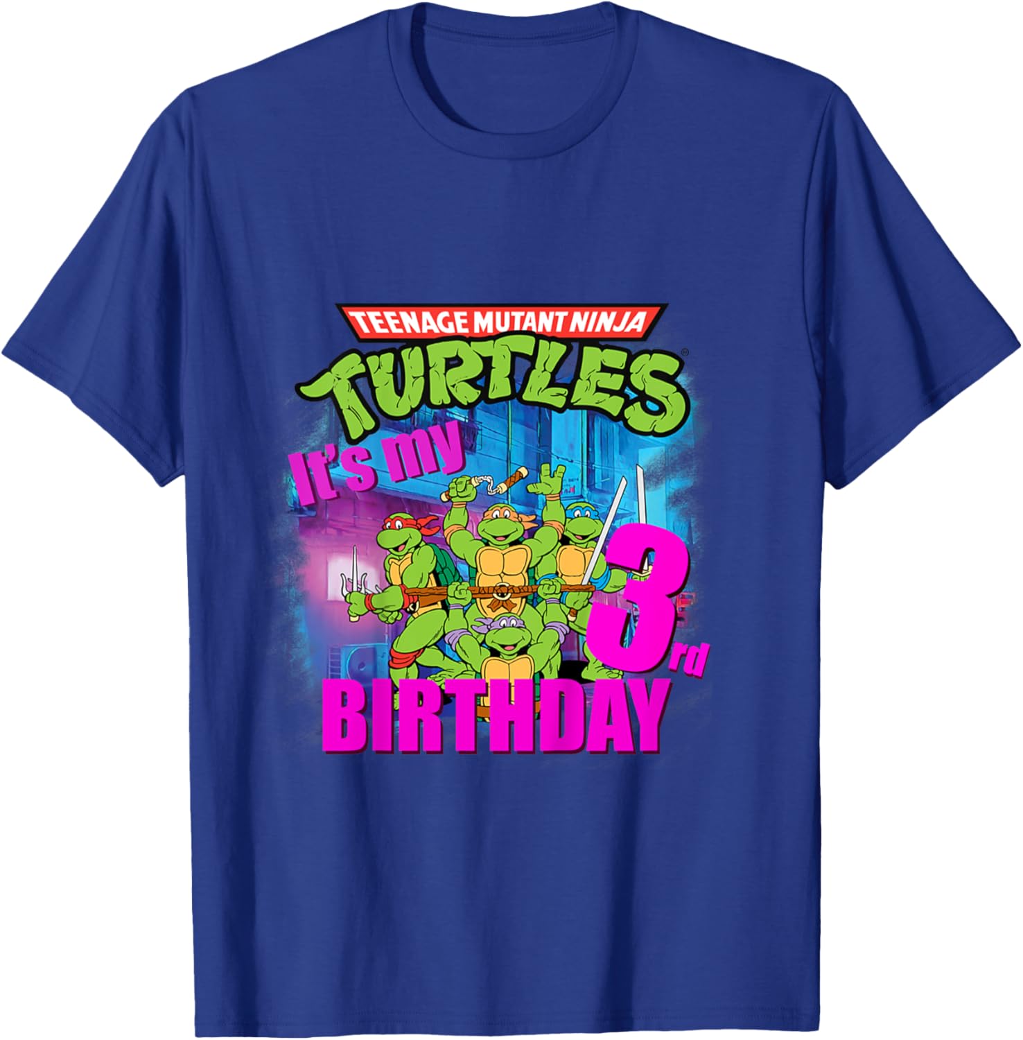 Mademark x Teenage Mutant Ninja Turtles - Kids Original Teenage Mutant Ninja Turtles 3rd Third Birthday T-Shirt - T-Shirt | Royal