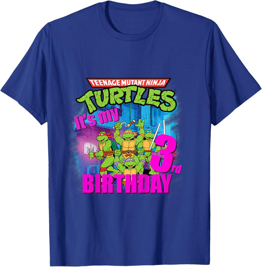 Mademark x Teenage Mutant Ninja Turtles - Kids Original Teenage Mutant Ninja Turtles 3rd Third Birthday T-Shirt - T-Shirt | Royal