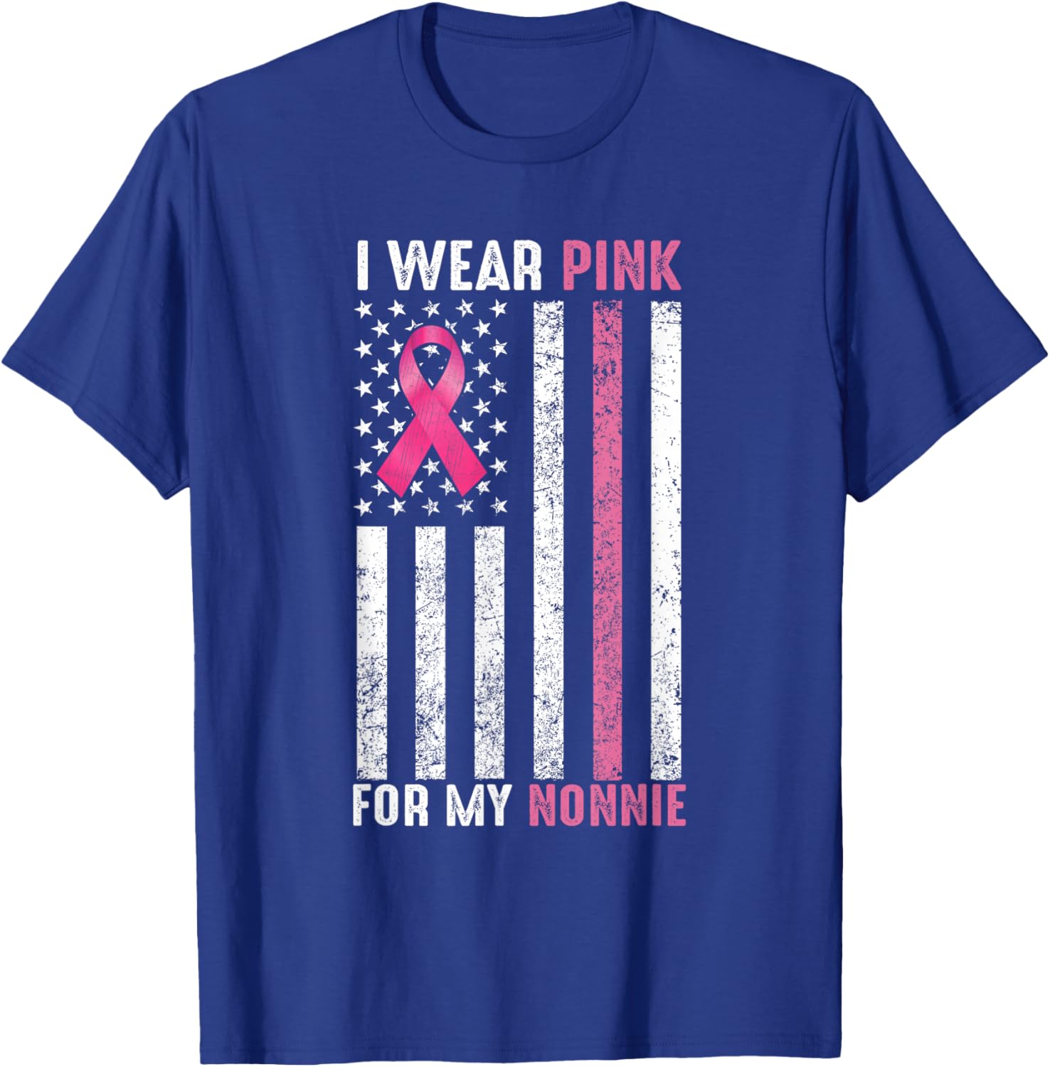 I Wear Pink For My Nonnie Pink Breast Cancer Awareness Month T-Shirt - T-Shirt | Royal