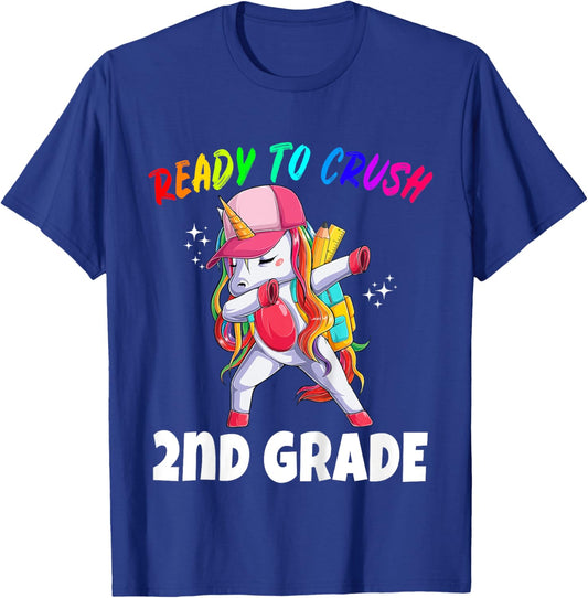 2nd Grade Unicorn First Day of School Gift Girls Rainbow T-Shirt - T-Shirt | Royal