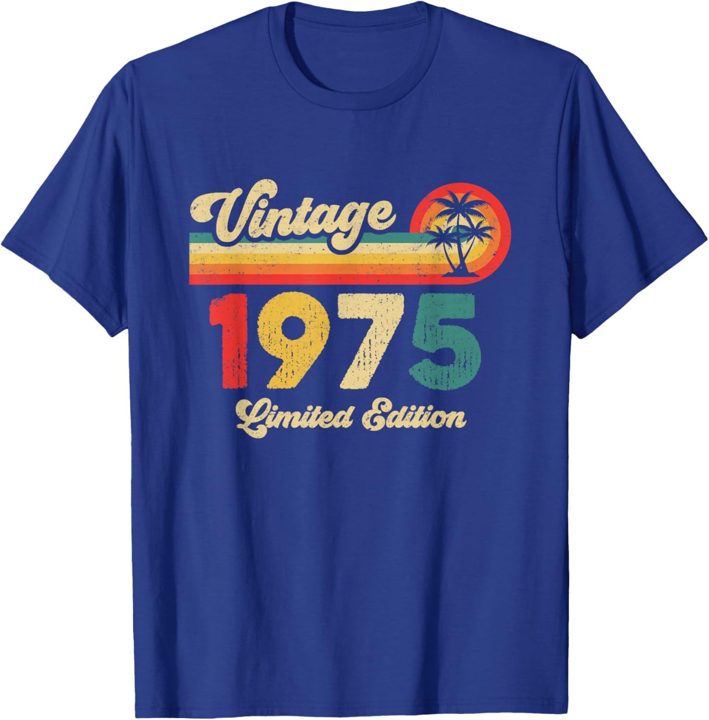 Vintage 1975 Birthday Men Women Retro Legend Since 1975 T-Shirt - T-Shirt | Royal
